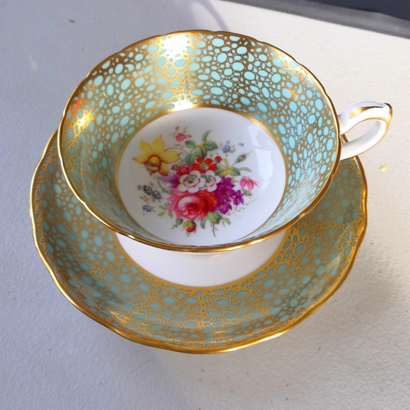 Rare Signed Hammersley Bone China Teal Footed Tea Cup and Saucer - Picture 4 of 8